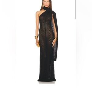 HELSA Robbyn Wrap Gown in Black